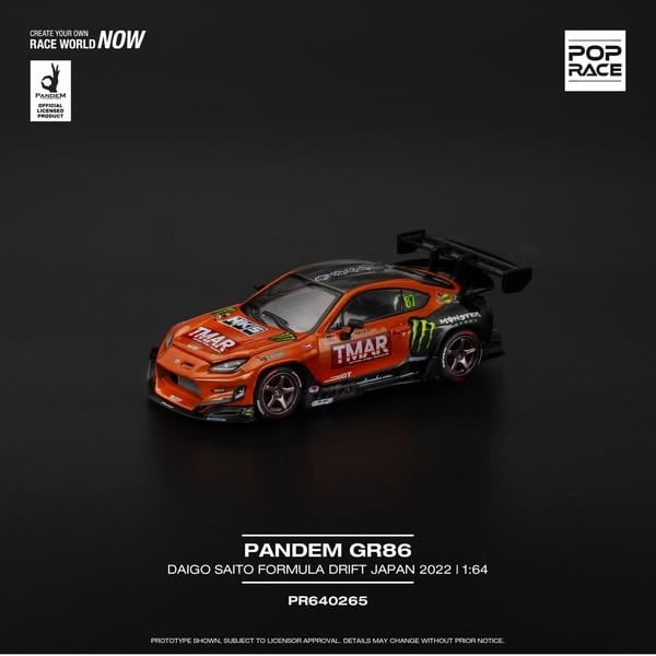  Mô hình xe Pandem Gr86 - Daigo Saito Formula Drift Japan 2022 tỉ lệ 1:64 Poprace PR640265 