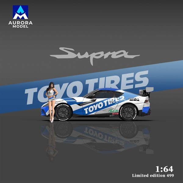  Mô hình xe Toyota Supra A90 Blue and White Speedmaster tỉ lệ 1:64 AURORA MODEL AM647410 