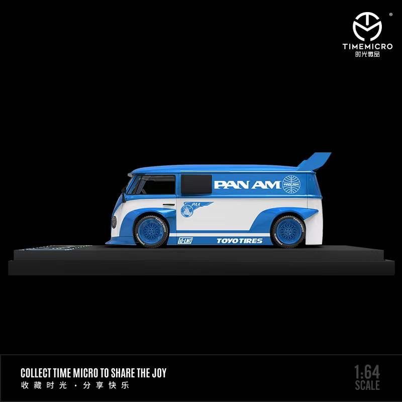  Mô hình xe Volkwagen T1 Pan Am Toyotires baby blue Limited 999 pcs tỉ lệ 1:64 Time Micro 