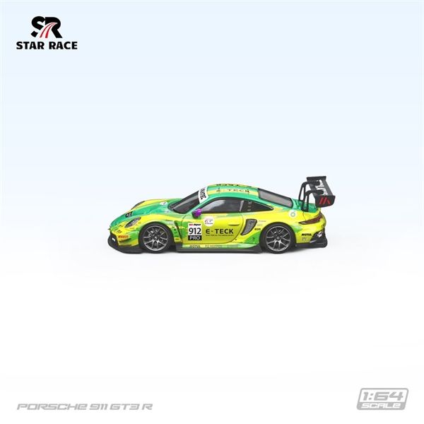  Mô hình xe Porsche 911 GT3 Green and Yellow tỉ lệ 1:64 Star Race SR64040 