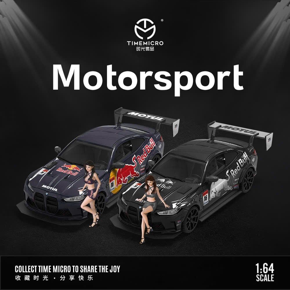  Mô hình xe BMW M4 Modified Edition Red Bull black limited edtion 999pcs tỉ lệ 1:64 Time micro TM646813 