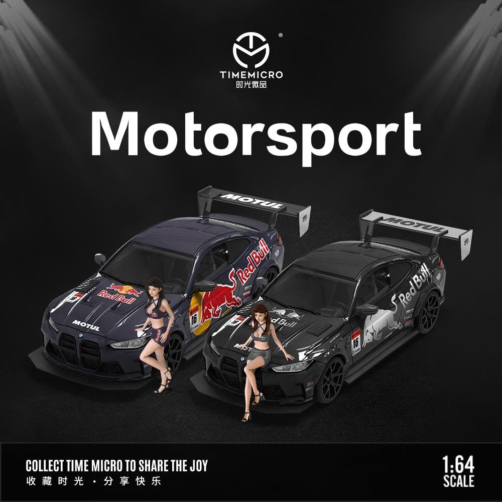  Mô hình xe BMW M4 Modified Edition Red Bull silver black limited edtion 999pcs tỉ lệ 1:64 Time micro TM646814 