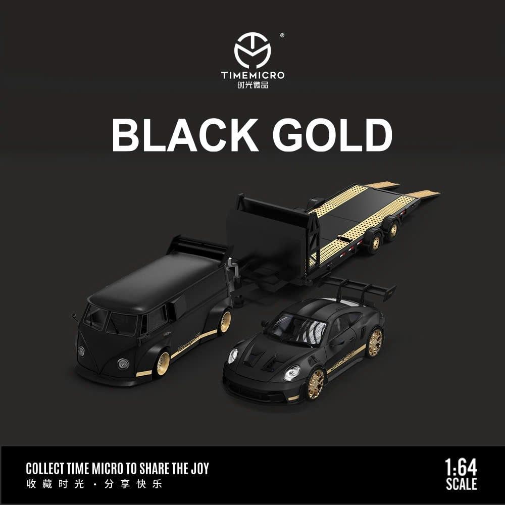  Mô hình xe Volkwagen T1 Black gold tỉ lệ 1:64 Time micro TM642945 