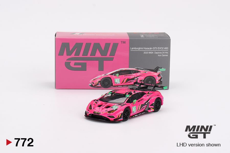  Mô hình xe Lamborghini Huracán GT3 EVO2 #83 Iron Dames IMSA 2023 Daytona 24 Hrs tỉ lệ 1:64 MiniGT MGT00772-CH 