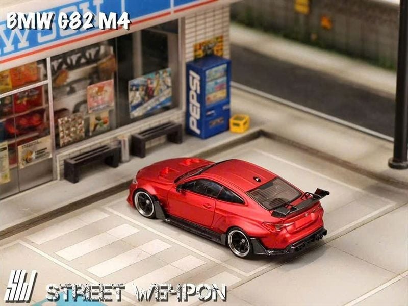  Mô hình xe BMW G82 M4 Wide-Body Modified limited 500pcs tỉ lệ 1:64 Street weapon OT64407 