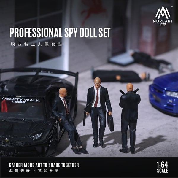  Mô hình set 3 nhân vật Professional Spy - Điệp viên chuyên nghiệp tỉ lệ 1:64 MoreArt MO223031 