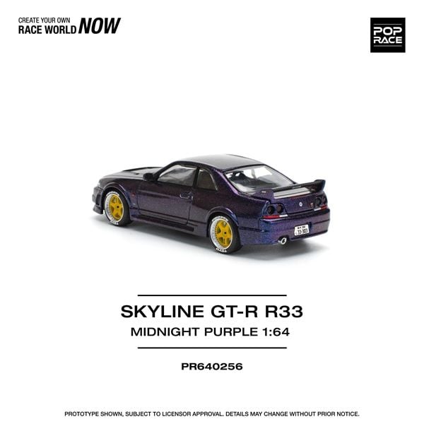  Mô hình xe Nissan skyline GT-R R33 Nismo midnight purple tỉ lệ 1:64 Poprace PR640256 