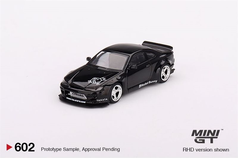  Mô hình xe Nissan Silvia (S15) Rocket Bunny Black Pearl tỉ lệ 1:64 MiniGT 