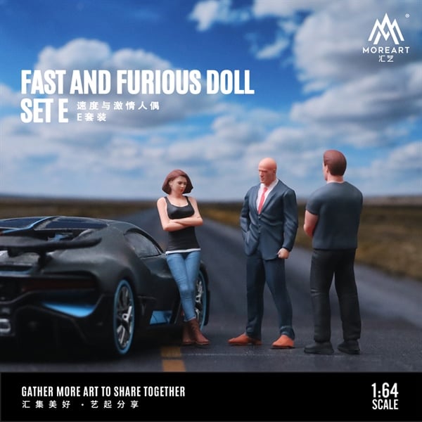  Mô hình nhân vật set 3 người Fast and Furious Doll E tỉ lệ 1:64 MoreArt MO222082 