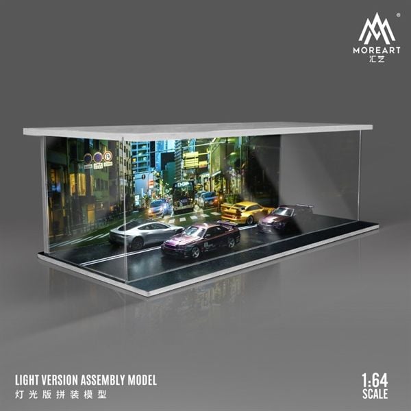 Hộp trưng bày mica mô phỏng đường phố 3 mặt mica kích thước 30x13.3x10cm tỉ lệ 1:64 MoreArt MO914247 