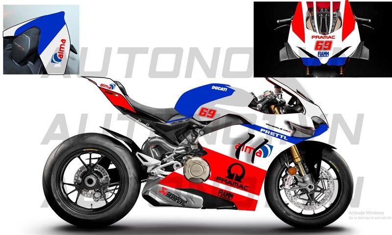 DECAL NƯỚC ĐỘ DUCATI PANIGALE V4S - PRAMAC ALMA TỈ LỆ 1:12 AUTONO1 DC603D