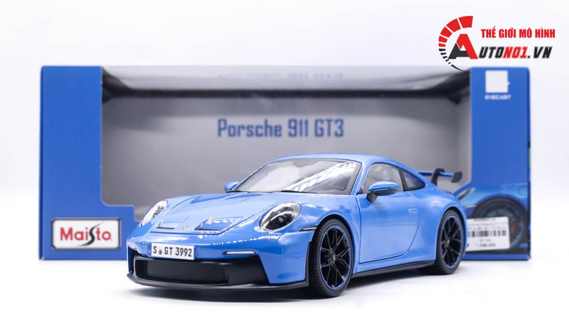  Mô hình xe Porsche 911 GT3 2022 có đế tỉ lệ 1:18 Maisto 8114 