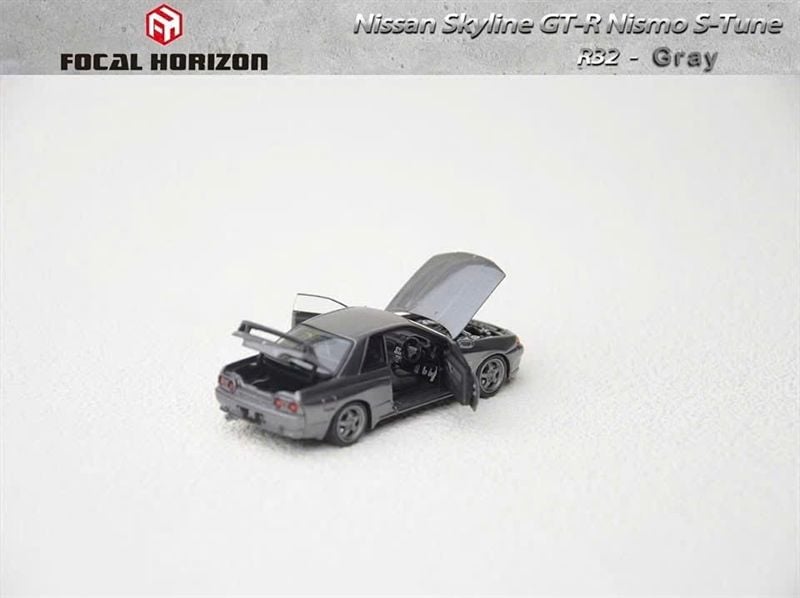  Mô hình xe Nissan Skyline GT-R Nisom S-Tune (R32) Grey tỉ lệ 1:64 Focal Horizon OT64417 
