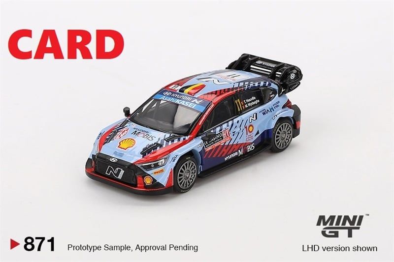  Mô hình xe Hyundai i20 N Rally1 Hybrid #11 2024 Rallye Monte-Carlo Winner card tỉ lệ 1:64 MiniGT MGT00871 