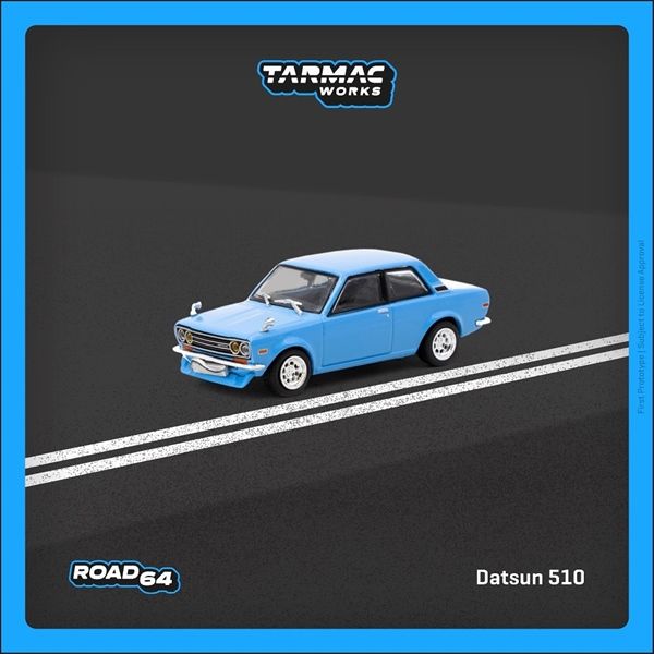  Mô hình xe Datsun 510 Light Blue tỉ lệ 1:64 Tarmac Works T64R-052-LB 