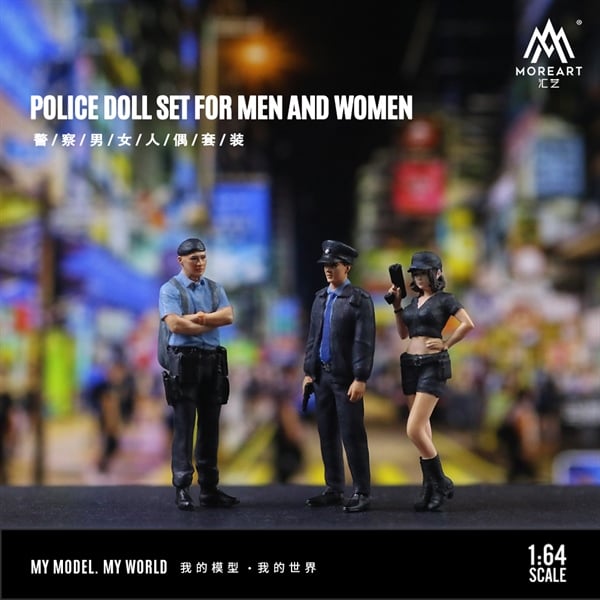  Mô hình nhân vật 3 figure police tỉ lệ 1:64 MoreArt MO223036 