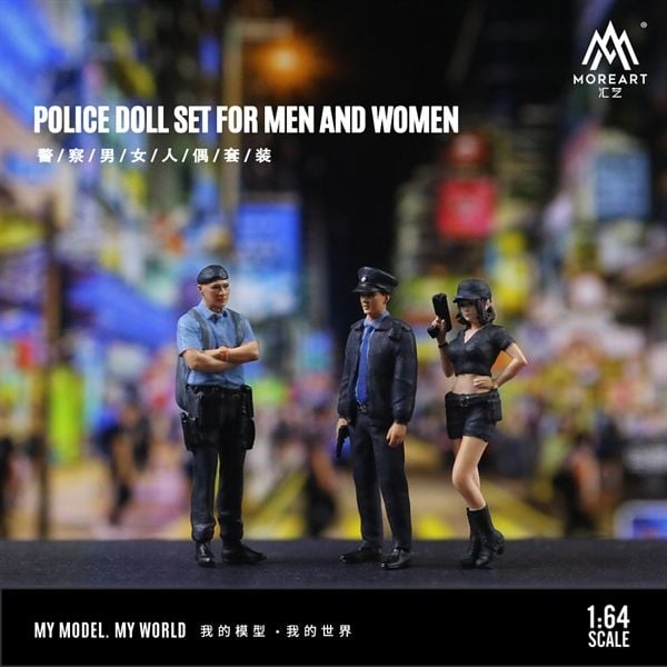  Mô hình nhân vật 3 figure police tỉ lệ 1:64 MoreArt MO223036 