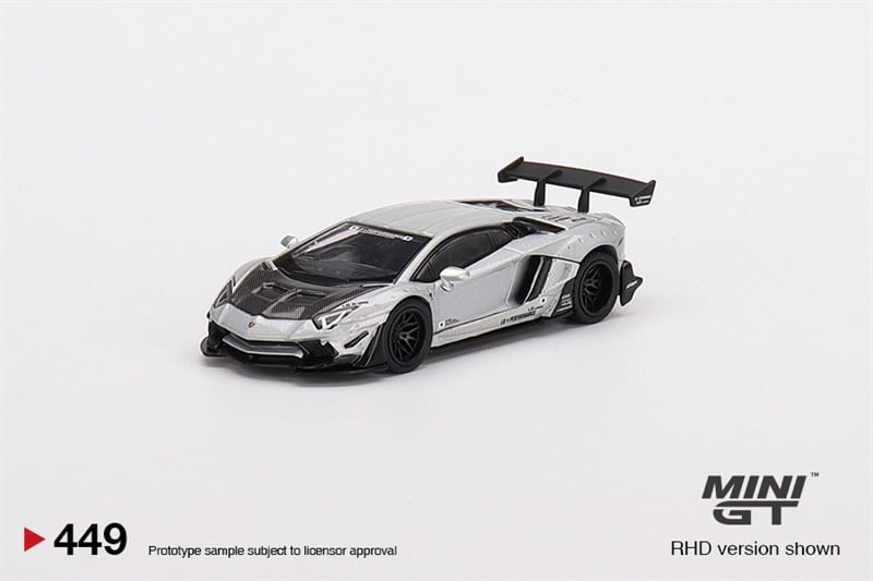  Mô hình xe LB-WORKS Lamborghini Aventador Limited Edition Matt Silver tỉ lệ 1:64 MiniGT 