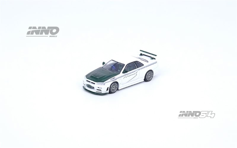  Mô hình xe Nissan GTR skyline R34 Nismo R-tune Mines white tỉ lệ 1:64 Inno64 models 