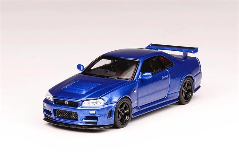  Mô hình xe Nissan NISMO R34 GT-R Z-tune Bayside Blue tỉ lệ 1:64 Motorhelix M63416 