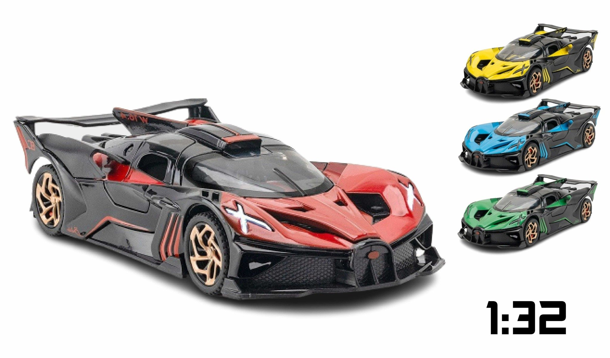  Mô hình xe Bugatti Bolide full open đèn nhạc 1:32 Alloy Model OT125 