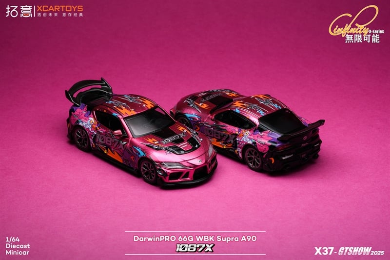  Mô hình xe Toyota Supra (A90) DARWIN PRO 66G WBK 1087X LION DANCE tỉ lệ 1:64 Poprace X37-GTSHOW2025 