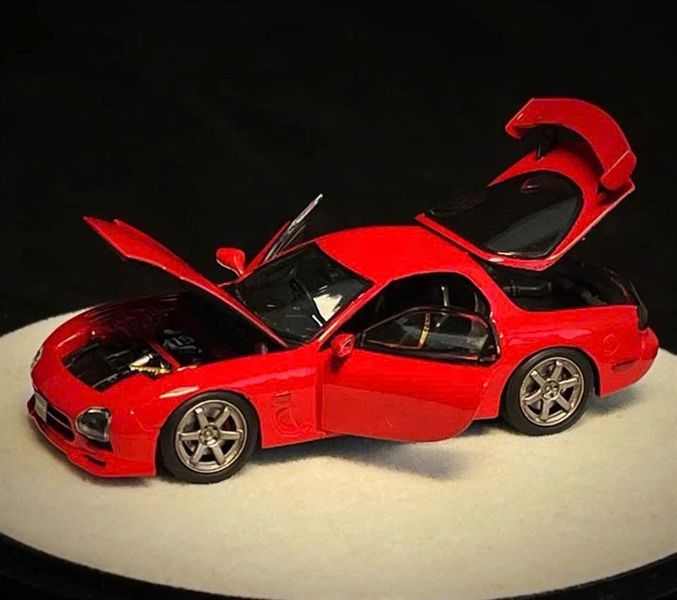  Mô hình xe Mazda RX7 red color full open tỉ lệ 1:64 PGM PGM-640804 