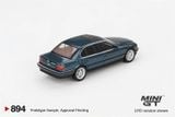  Mô hình xe BMW 750IL Sorrento Blue Metallic BẢN CARD tỉ lệ 1:64 MiniGT MGT00894-BL 