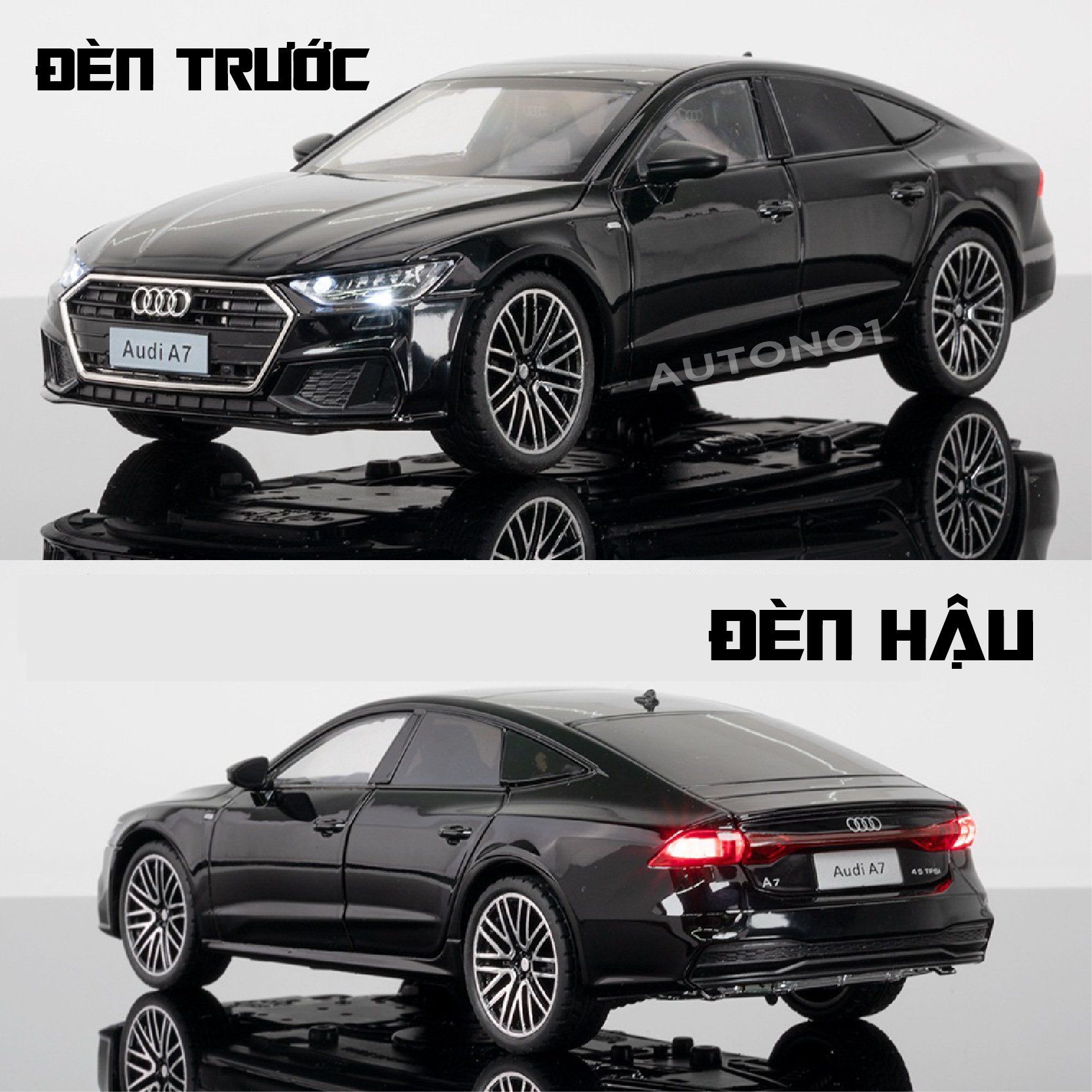  Mô hình xe Audi A7 full open có đèn có âm thanh đánh lái được 1:24 Jinlifang OT366 