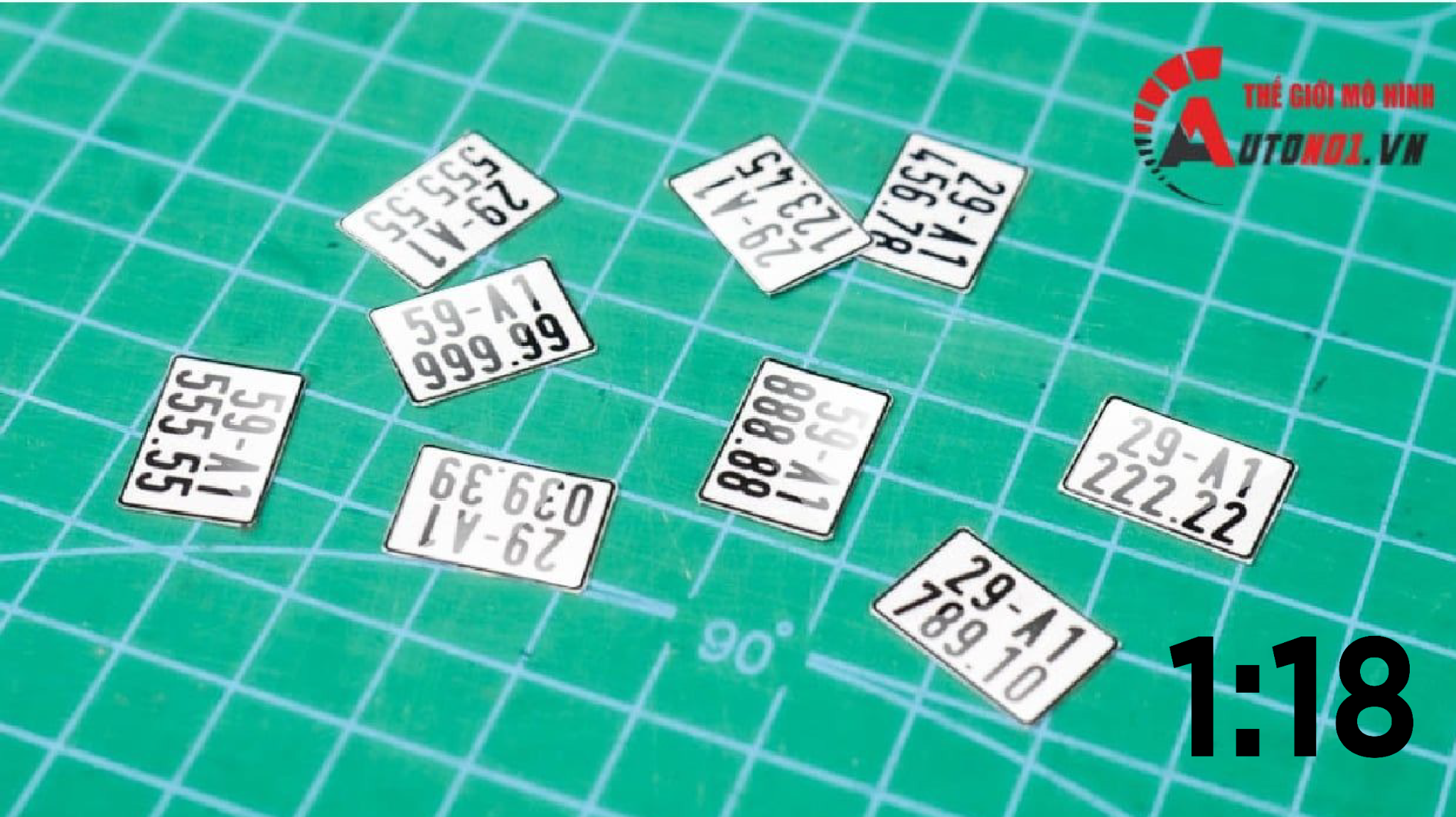 10 cặp Biển số xe mô hình cho ô tô 1:18 BSOT 