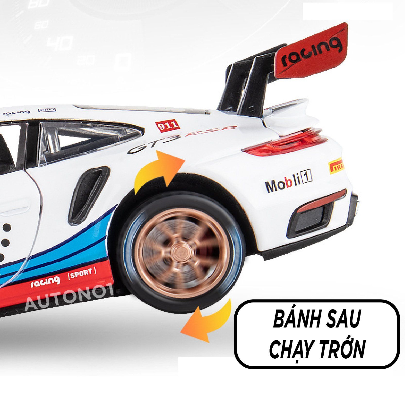  Mô hình xe Porsche 911 Gt3 RSR Martini 1:32 Miniauto OT351 