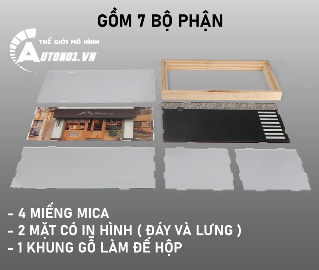 HỘP GỖ TRƯNG BÀY MÔ HÌNH CẢNH ĐƯỜNG PHỐ PK300