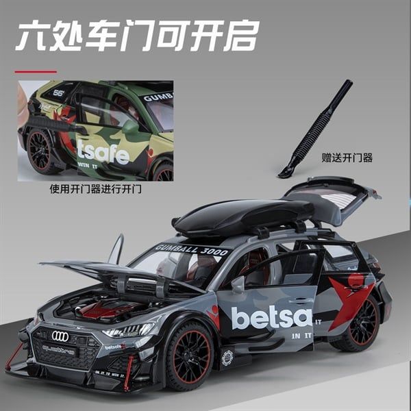  Mô hình xe đua Audi RS6 DTM 56 box camping full open tỉ lệ 1:24 Chezhi OT025 