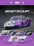  Mô hình xe Porsche 911 GT3 Carrera Cup Asia WRT Limited 999pcs tỉ lệ 1:64 Modern Art MD647303 