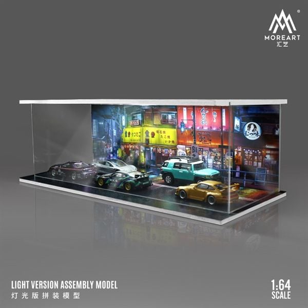  Hộp trưng bày mica mô phỏng hàng quán ăn Hongkong 3 mặt mica kích thước 30x13.3x10cm tỉ lệ 1:64 MoreArt MO914245 