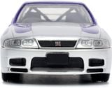  Mô hình xe Nissan Skyline GT-R BCNR33 1995 Candy Silver/Purple Fast & Furious tỉ lệ 1:32 Jada 24075 