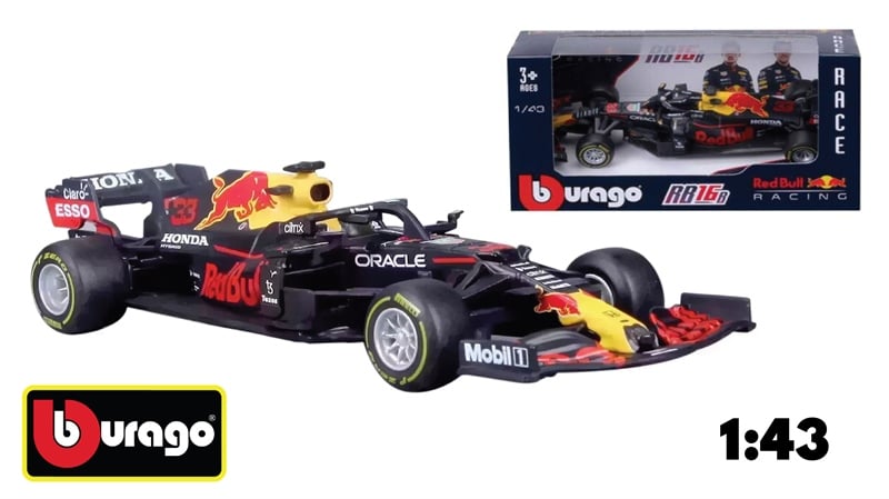 Mô hình xe đua F1 Red Bull Racing Honda RB16 #33 Max Verstappe 2021 tỉ lệ 1:43 Bburago OT208 