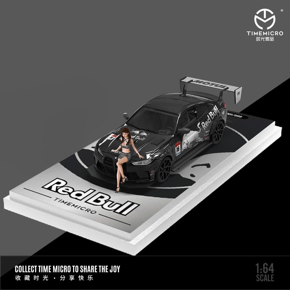  Mô hình xe BMW M4 Modified Edition Red Bull silver black limited edtion 999pcs tỉ lệ 1:64 Time micro TM646814 
