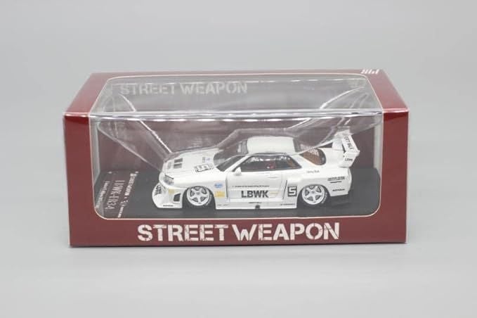  Mô hình xe Nissan Super Silhouette ER34 LBWK White #5 Special Edition LIMITED 500 PCS tỉ lệ 1:64 Street weapon OT64047 