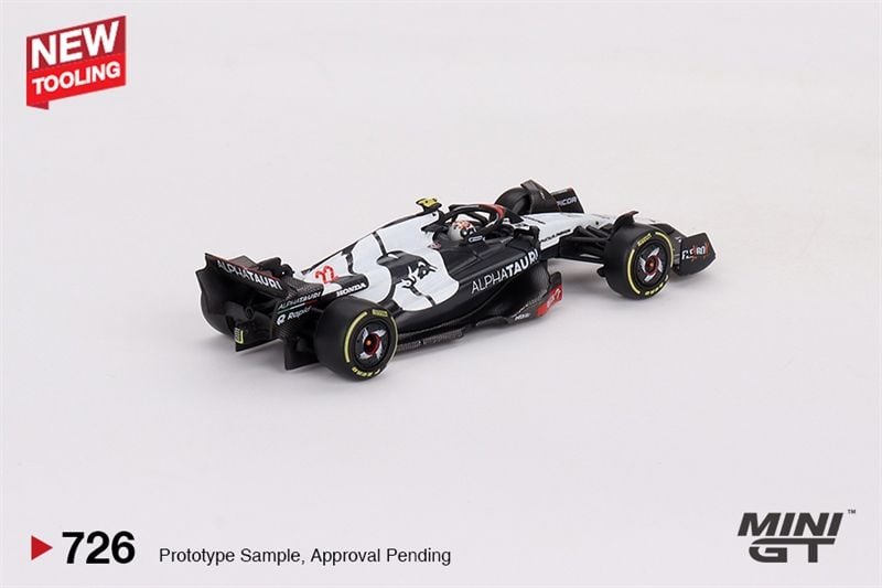  Mô hình xe AlphaTauri AT04 #22 Yuki Tsunoda 2023 F1 2023 Australian GP tỉ lệ 1:64 Mini GT bản card MGT00726 
