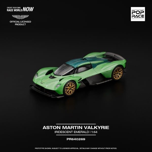  Mô hình xe Aston Martin Valkyrie Iridescent Emerala tỉ lệ 1:64 PopRace PR640269 