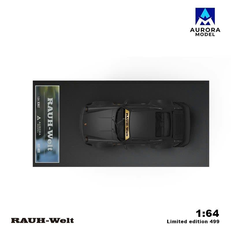  Mô hình xe Porsche Rauth Welt RWB946 Matt black limited 499pcs tỉ lệ 1:64 Aurora model AM640875 