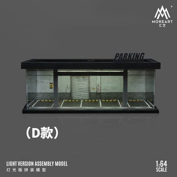  Hộp trưng bày mô phỏng hầm đỗ xe có đèn, mica, kèm dây đèn, D tỉ lệ 1:64 MoreArt MO960116 