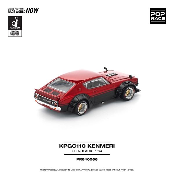  Mô hình xe Nissan KPGC110 Kenmeri - Red/Black tỉ lệ 1:64 Poprace PR640266 