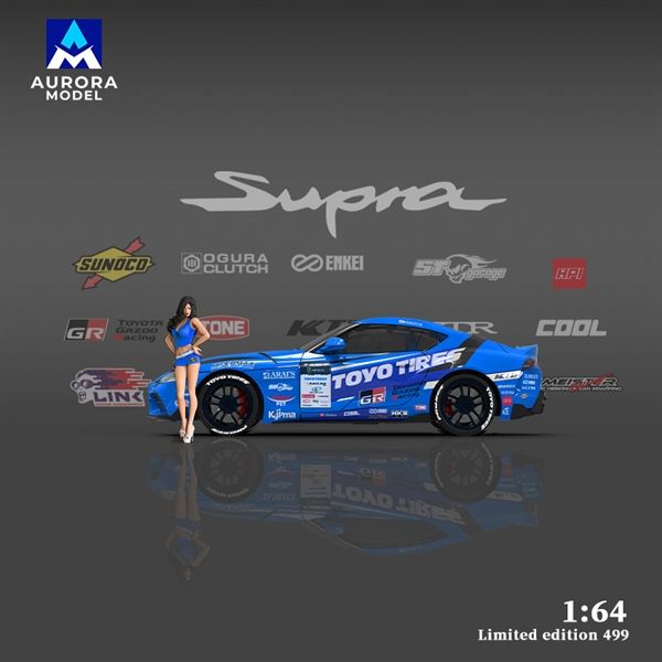  Mô hình xe Toyota Supra A90 Blue Speedmaster tỉ lệ 1:64 AURORA MODEL AM647411 