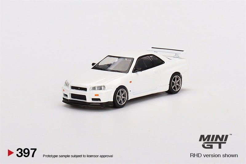  Nissan Skyline GT-R (R34) V-Spec N1 White 1:64 MiniGT 
