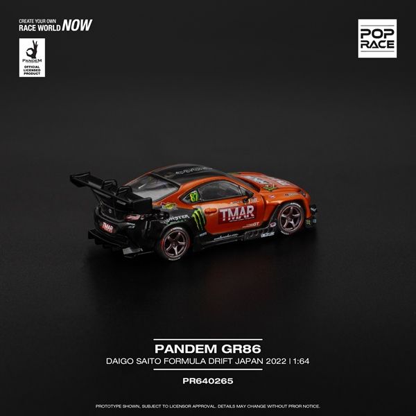  Mô hình xe Pandem Gr86 - Daigo Saito Formula Drift Japan 2022 tỉ lệ 1:64 Poprace PR640265 