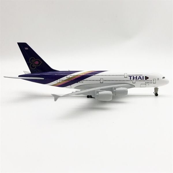  Mô hình máy bay bằng kim loại Thái Lan Thai Airways Airbus A380 20cm MB20070 