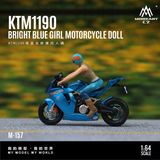  Mô hình nhân vật figure người lái mô tô KTM 1190 bright blue resin tỉ lệ 1:64 MoreArt MO222157 