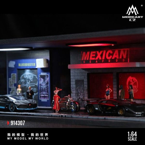  Hộp trưng bày mô phỏng khung cảnh Cyberpunk Series có đèn - mica 30cm x 15cm x 8.5cm tỉ lệ 1:64 MoreArt MO914307 